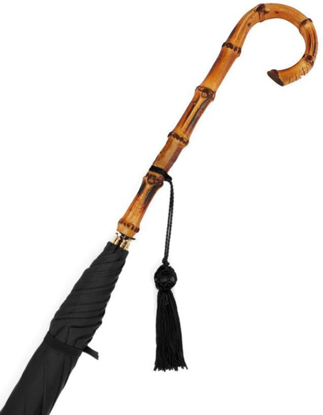 Ladies Whangee Umbrella | Long Bamboo Handle | Wood Shaft | Slender and Elegant | The Burke Umbrella