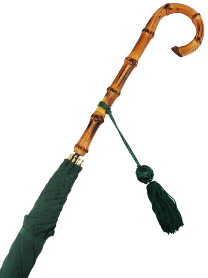 Ladies Whangee Umbrella | Long Bamboo Handle | Wood Shaft | Slender and Elegant | The Burke Umbrella