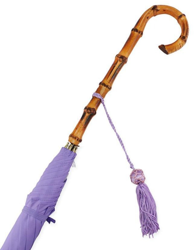 Ladies Whangee Umbrella | Long Bamboo Handle | Wood Shaft | Slender and Elegant | The Burke Umbrella