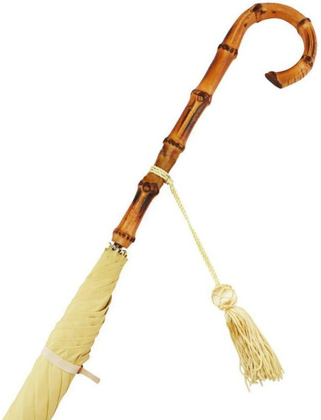 Ladies Whangee Umbrella | Long Bamboo Handle | Wood Shaft | Slender and Elegant | The Burke Umbrella