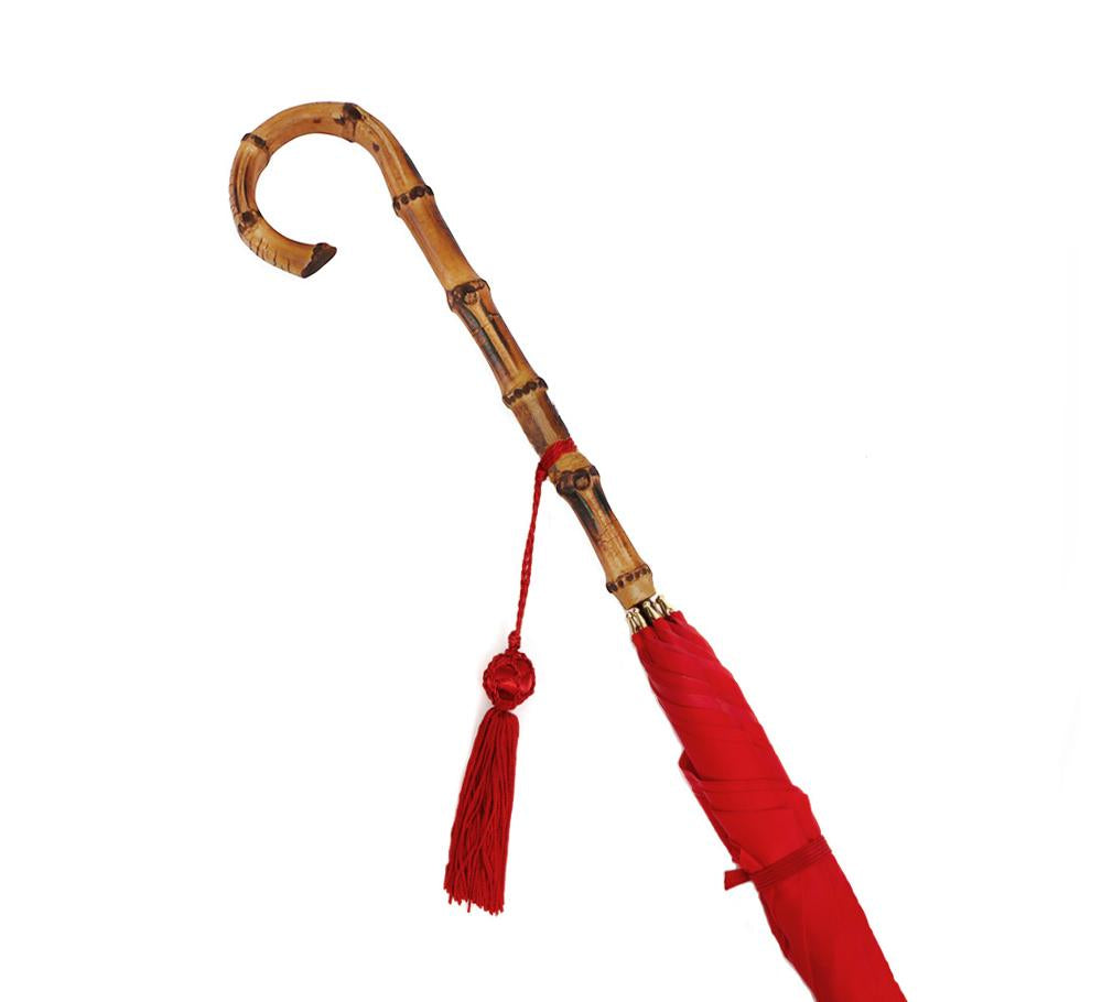 Ladies Whangee Umbrella | Long Bamboo Handle | Wood Shaft | Slender and Elegant | The Burke Umbrella