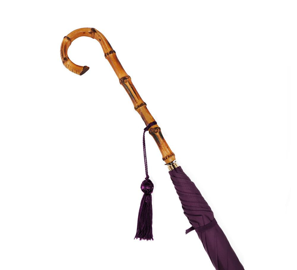 Ladies Whangee Umbrella | Long Bamboo Handle | Wood Shaft | Slender and Elegant | The Burke Umbrella