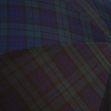 Burke Umbrella | Classic Doorman's Umbrella | Wood Shaft | Chestnut Handle | Size 27 | Black-Watch Tartan Canopy
