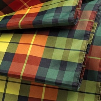 Burke Umbrella | Chestnut Straight Handle Golf Umbrella | Plaid Canopy | Nickel Band Collar