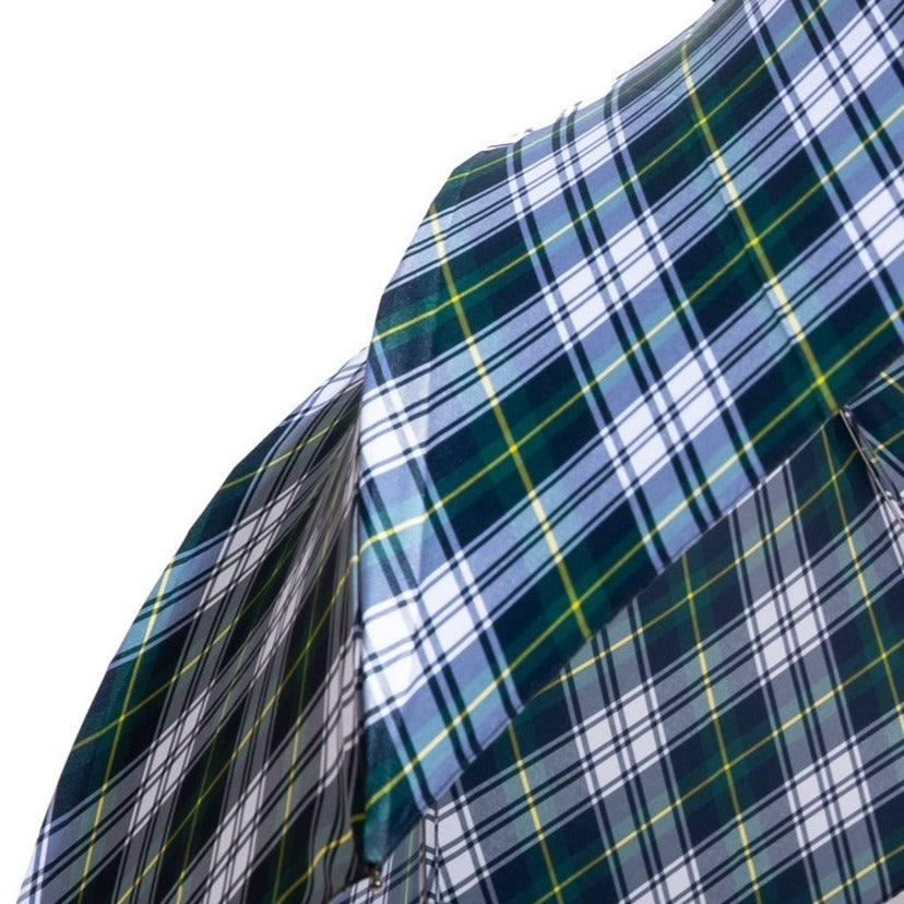 Burke Umbrellas | Malacca Prince of Wales Umbrella with Tartan Canopy | Sterling Nose Cap and Collar | The Original Prince of Wales Umbrella