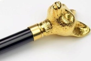 Silver and Gold Fox Head Umbrella | Gold Fox Head Handle Gent's Umbrella | Custom Gold and Silver Fox Handle Umbrella | Finest in the World | Enjoy the Rain!
