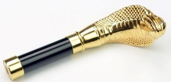 Silver and Gold Snake Head Umbrella | Gold Snake Cobra Head Handle Gent's Umbrella | Custom Gold and Silver Fox Handle Umbrella | Finest in the World | Enjoy the Rain!