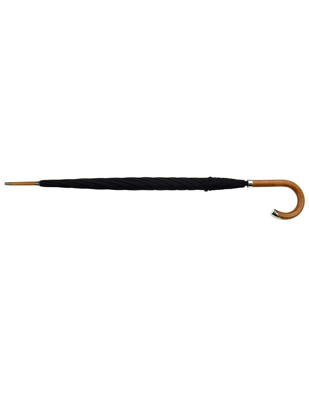 Burke Umbrellas | Malacca Prince of Wales Umbrella | Sterling Silver Cap and Tip Cup | Full Size | Metal Tube Shaft | English Umbrella