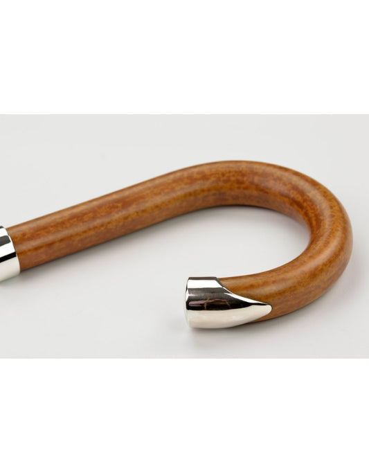 Burke Umbrellas | Malacca Prince of Wales Umbrella | Sterling Silver Cap and Tip Cup | Full Size | Metal Tube Shaft | English Umbrella