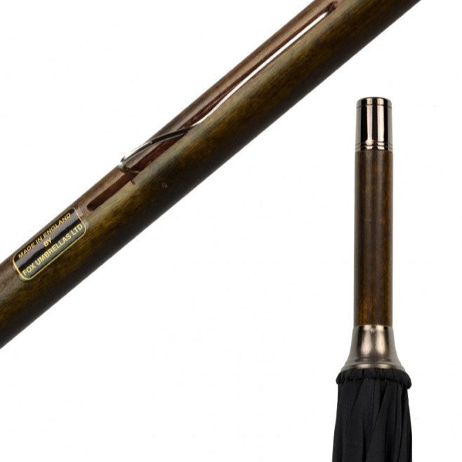 Burke Umbrellas | Leather Handle Gent's Umbrella | Wood Shaft | Finest Quality | Hand-Stitched Leather | Enjoy the Rain!