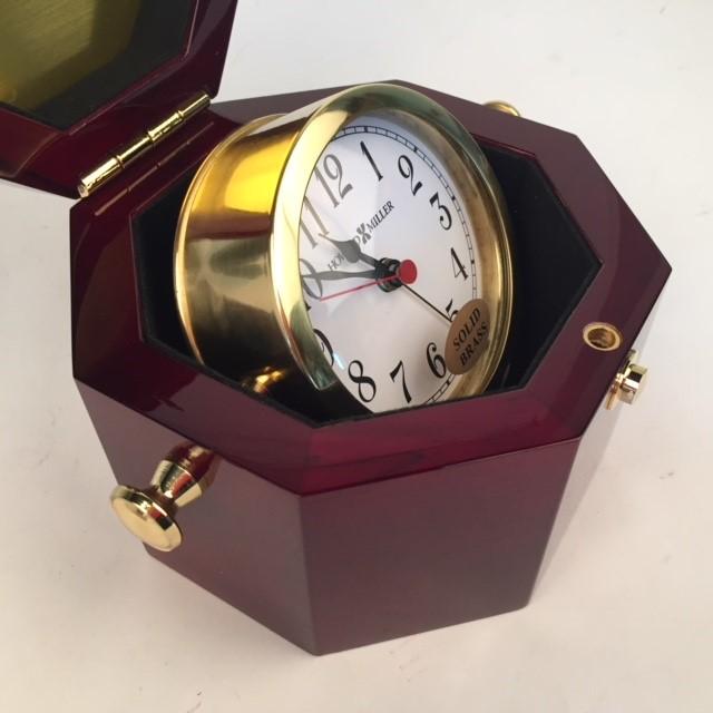 VA Service Award | 55 Years | Solid Brass Clock | Cherry Wood Box | Award Clock | Captains Clock Clock | Sterling and Burke-Clock-Sterling-and-Burke