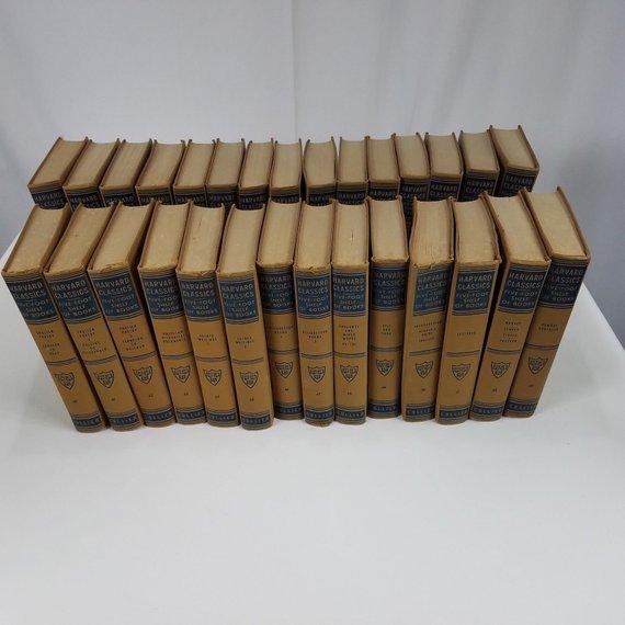 Vintage Books | Harvard University | Harvard Classics Five-Foot Shelf of Books | Full Set of 51 | Sterling and Burke Ltd | Vintage 1950-Antique Artifact-Sterling-and-Burke