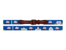 Needlepoint Collection | Washington, DC Needlepoint Belt | Blue | Smathers and Branson-Belt-Sterling-and-Burke