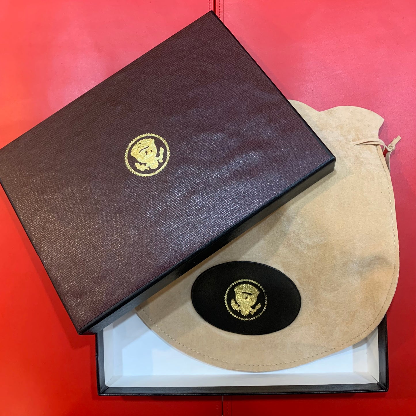 Waterford Crystal Capitol Dome Paperweight | Custom Stamped Pouch | Leather Stamped Box