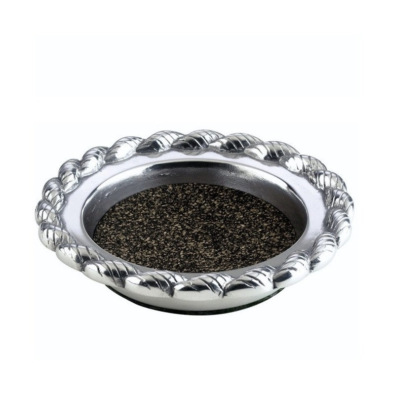 Wine Coaster | Solid Pewter | 4 Inch Round | Rope Design | Made in USA | Studio Burke DC