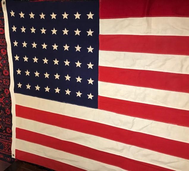 48 Star American Flag | Cotton | Hand Made | 46" x 71"-Vintage Flag-Sterling-and-Burke