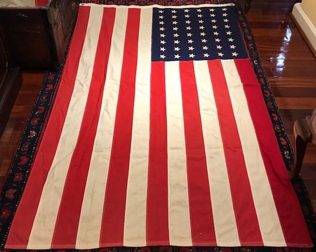 48 Star American Flag | Cotton | Hand Made | 46" x 71"-Vintage Flag-Sterling-and-Burke