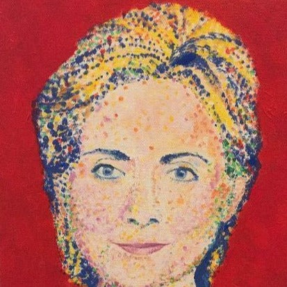 Art | Hillary Clinton Portrait | Giclee on Canvas by Sue Israel | 10" x 8"