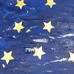 Art | Justice Diptych Stars and Stripes, Original Mixed Media on Canvas, 12 by 18 inches