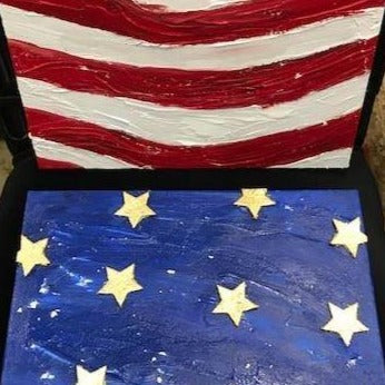 Art | Liberty Diptych Stars and Stripes, Original Mixed Media on Canvas, 12 by 18 inches