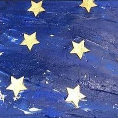 Art | Liberty Diptych Stars and Stripes, Original Mixed Media on Canvas, 12 by 18 inches