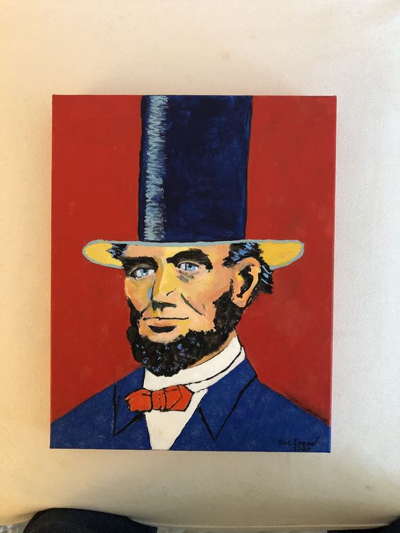Art | Classic Abe Lincoln | Acrylic Painting by Sue Israel | 30" x 24"