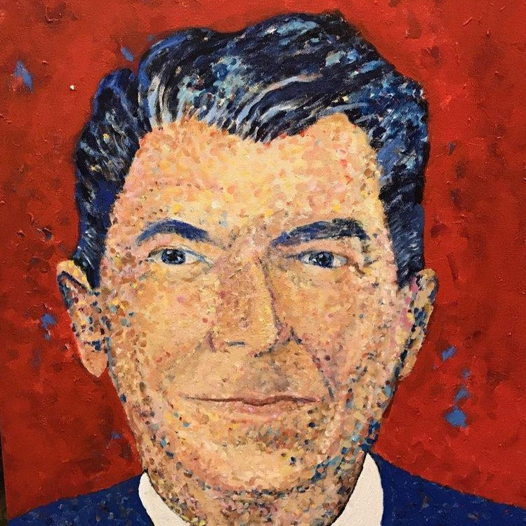 Art | Ronald Reagan | Acrylic by Sue Israel | 30" x 24"