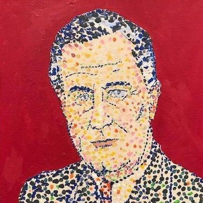 Art | FDR | Acrylic on Canvas by Sue Israel | 14" x 11"