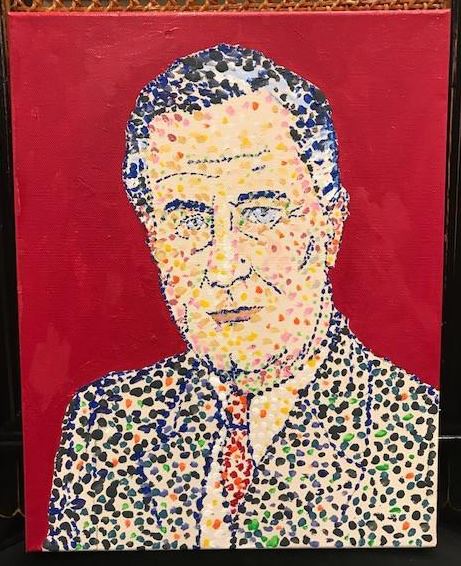 Art | FDR | Acrylic on Canvas by Sue Israel | 14" x 11"