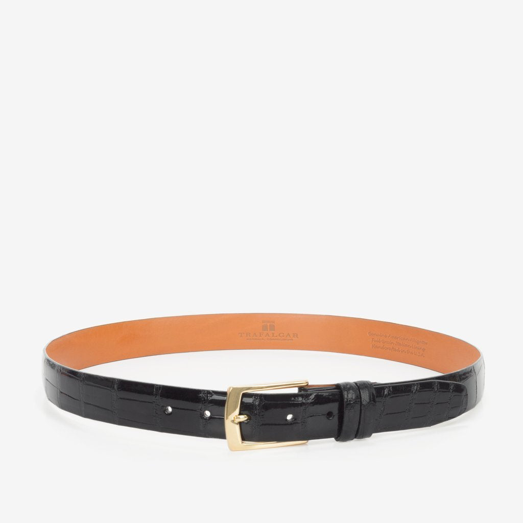 Genuine American Alligator Belt 1 3/16 Inches, Black-Belt-Sterling-and-Burke