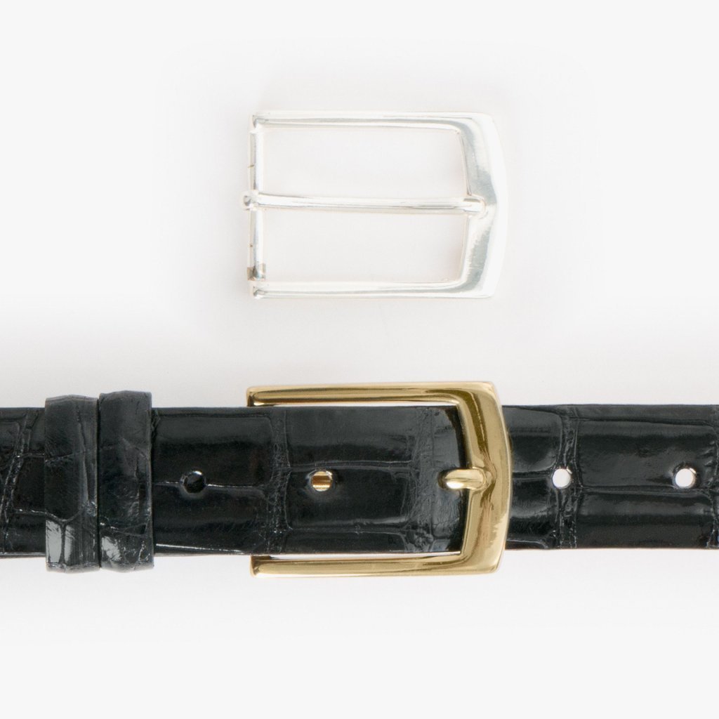 ***Genuine American Alligator Belt 1 3/16 Inches, Black-Belt-Sterling-and-Burke