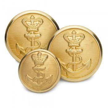 Britannia Crown & Anchor Single Blazer Button Set, Gilt-Blazer Buttons-Sterling-and-Burke