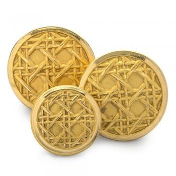 Caneweave Single Breasted Blazer Button Set, Gilt-Blazer Buttons-Sterling-and-Burke