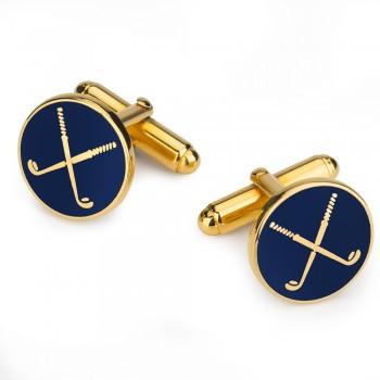 Golf Club Enamel Cufflinks, Navy-Enamel Cufflinks-Sterling-and-Burke