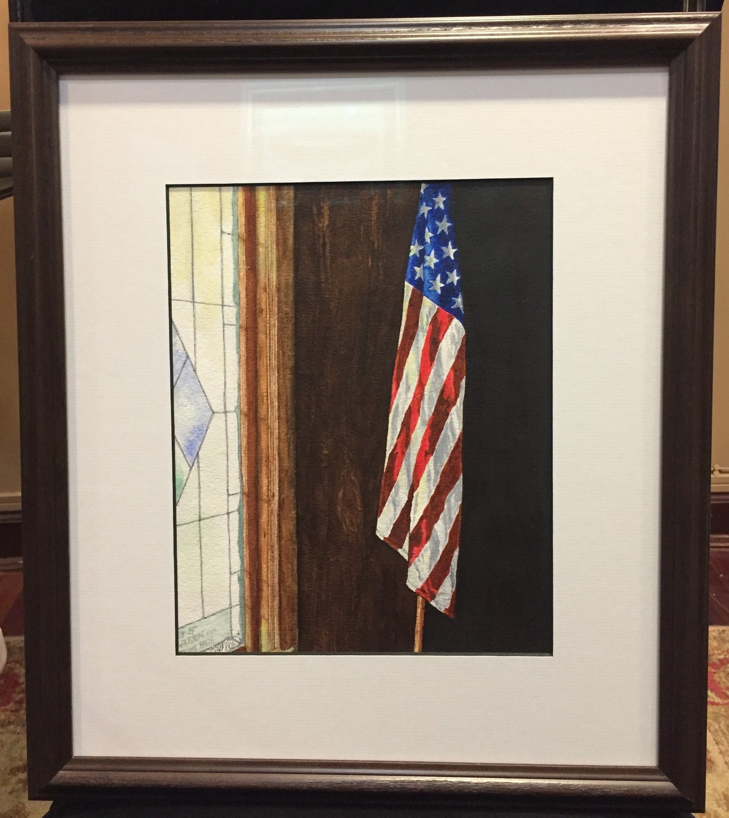 Country Church | Original Watercolor by Carole Moore Biggio | 17" x 15"-Original Watercolor-Sterling-and-Burke