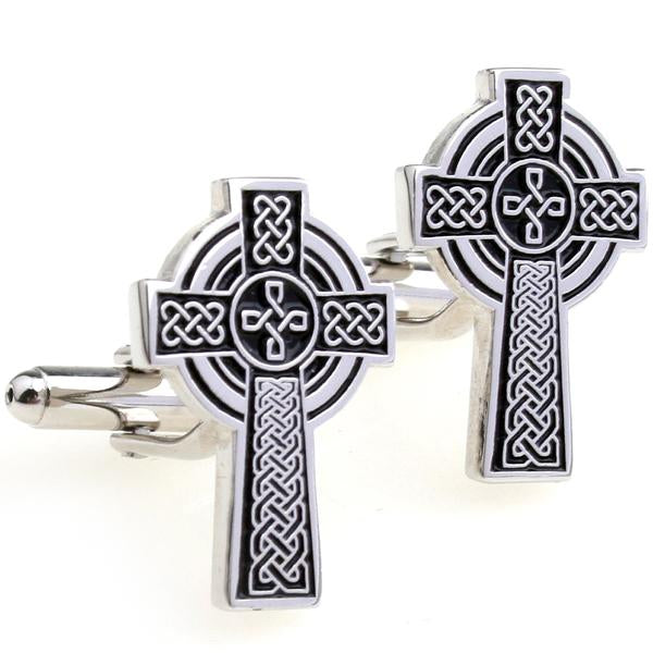 Celtic Cross Cufflinks-Cufflinks-Sterling-and-Burke