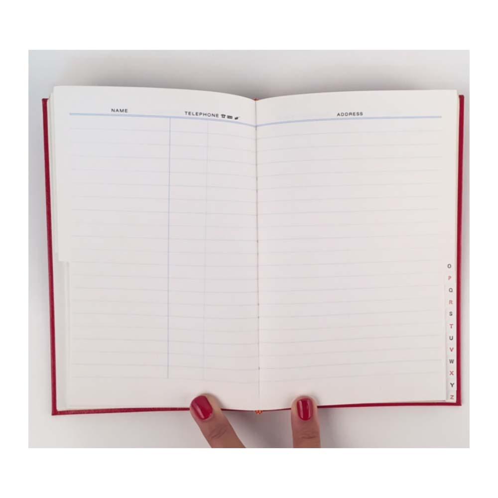 Address Book | Leather Bound | Hand Made in England | 7 by 5 Inches | Red, Green, Black, Burgundy Leather | Charing Cross Ltd-Address Book-Sterling-and-Burke
