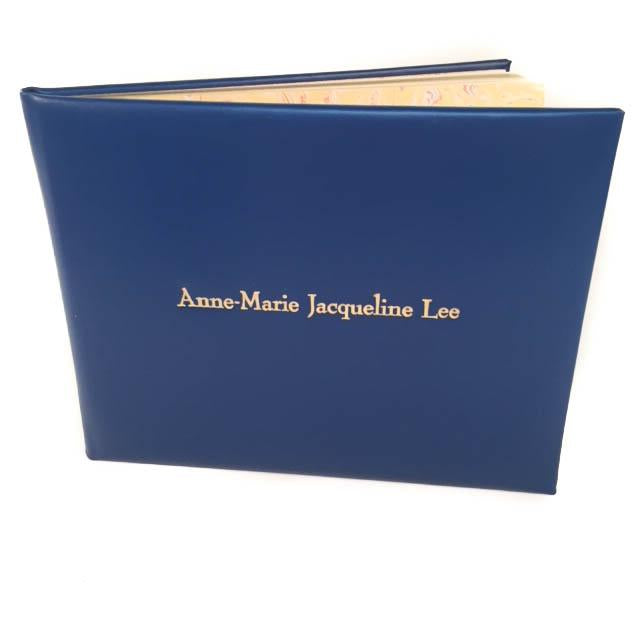 Guest Book Personalization Samples, 7 by 9 Inches | Calf Leather | Made in England-Guest Book-Sterling-and-Burke