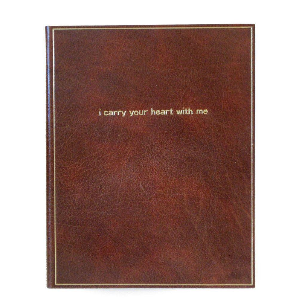 Leather Notebook | I Carry Your Heart With Me | 8 by 10 Inches | Buffalo Calf | Charing Cross-Titled Notebooks-Sterling-and-Burke