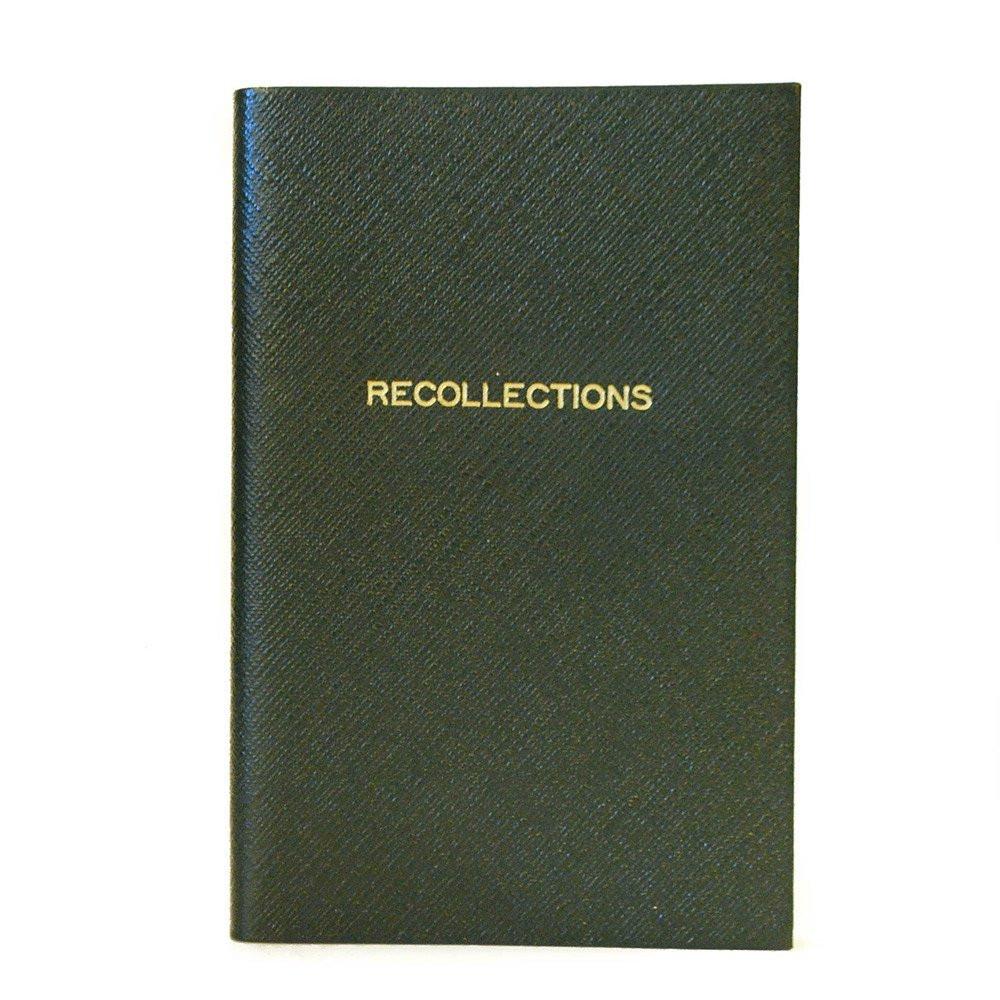 Crossgrain Leather Notebook, 7x4, "Recollections"-Titled Notebooks-Sterling-and-Burke
