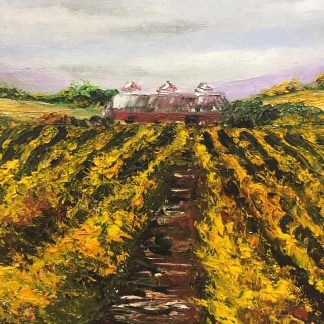 Art | After the Wine Harvest | Oil Painting by Claire Howard | 16" by 19"-Oil Painting-Sterling-and-Burke