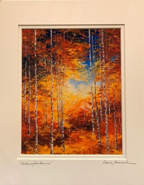 Art | Autumn Sunbeams | Giclee with Mat, Hand Signed by Claire Howard | 14" x 11"-Giclee Print-Sterling-and-Burke