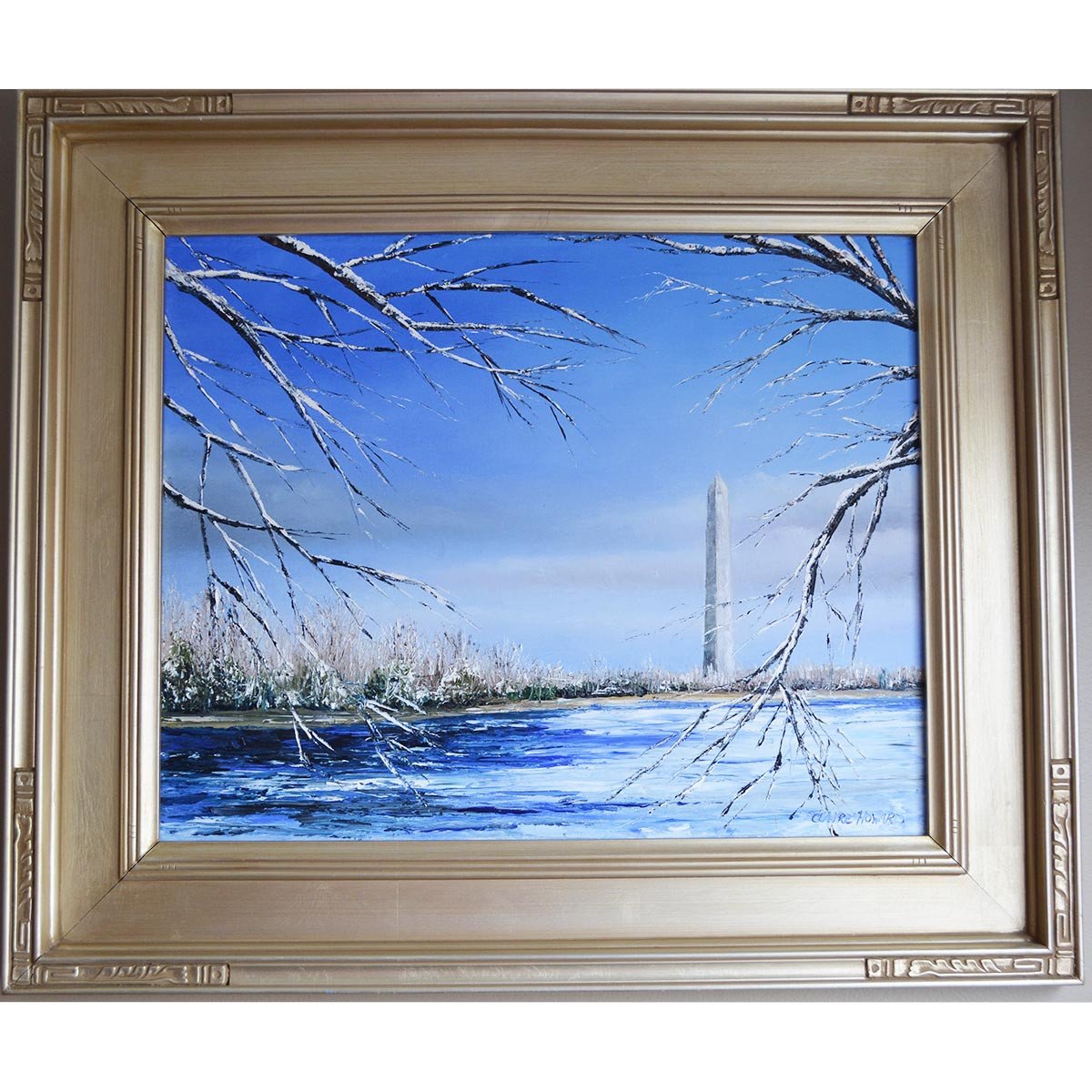 Art | Flight Into Washington | Original Oil Painting by Claire Howard | 23" x 27"-Oil Painting-Sterling-and-Burke