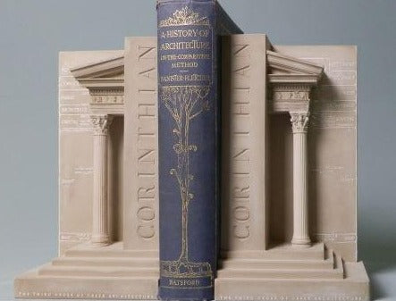 Corinthian Order Bookends Sculpture Set | Custom Corinthian Order Plaster Model | Extraordinary Quality and Detail | Made in England | Timothy Richards-Desk Accessory-Sterling-and-Burke