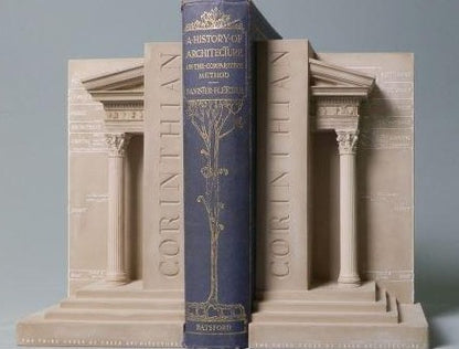 Corinthian Order Bookends Sculpture Set | Custom Corinthian Order Plaster Model | Extraordinary Quality and Detail | Made in England | Timothy Richards-Desk Accessory-Sterling-and-Burke