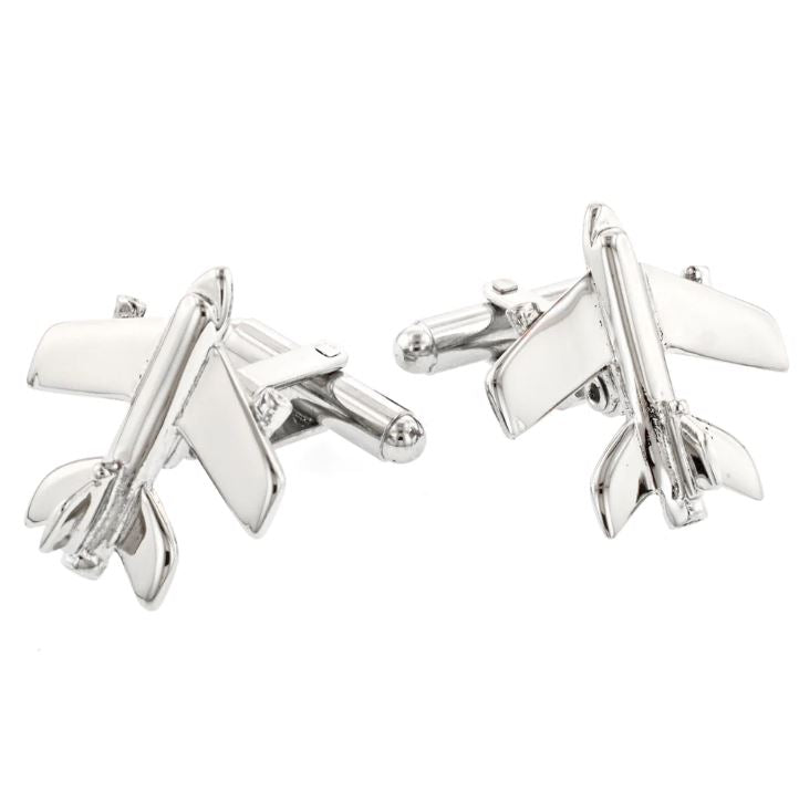 Air Plane Cufflinks | Airplane Cufflinks Manufactured in USA in Silver & Gold Finish