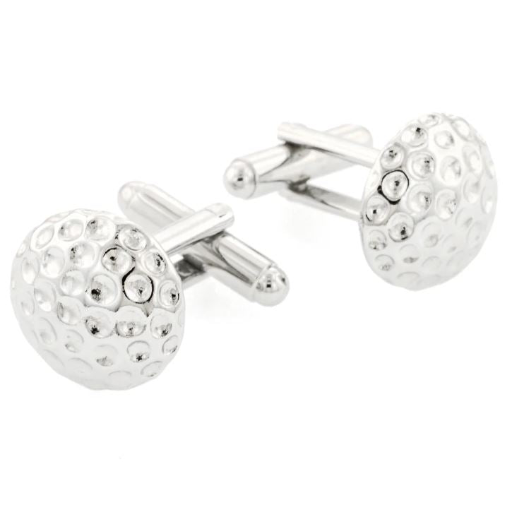 Golf Ball Cufflinks | Golf Ball Cufflinks Manufactured in USA Silver Finish