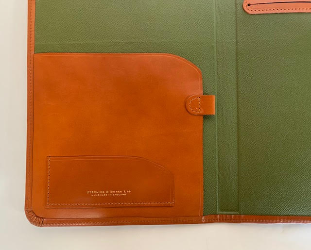 Bespoke Hand Stitched Pad Cover | English Bridle Hide | Portfolio for Legal Pad | Custom Made in England