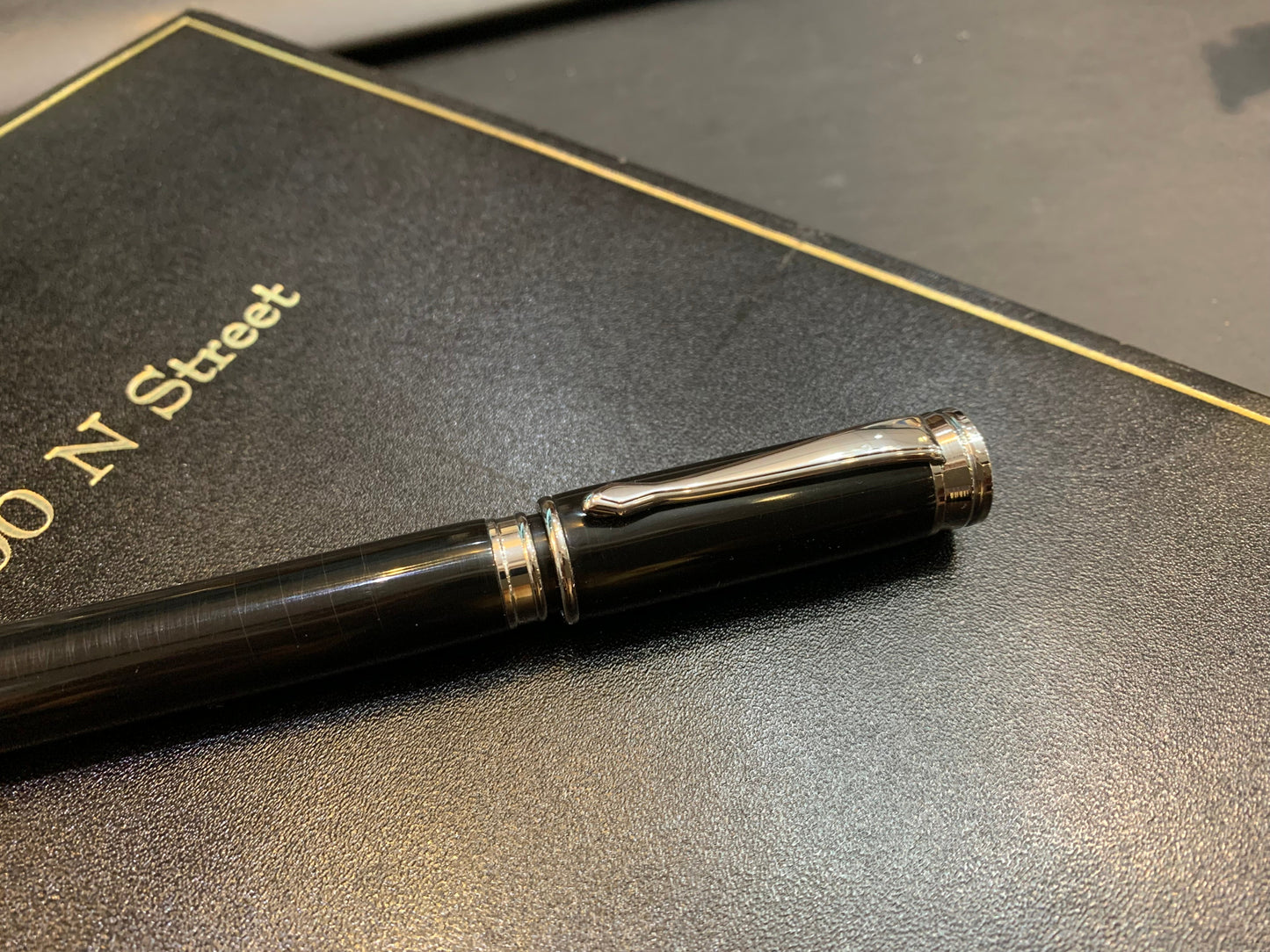 Bespoke Luxury Pens | EXECUTIVE Roller Pen | Presented in BLACK LACQUER BOX | Custom Colour with Nickel or Gold Custom Writing Instruments | Charing Cross Ltd