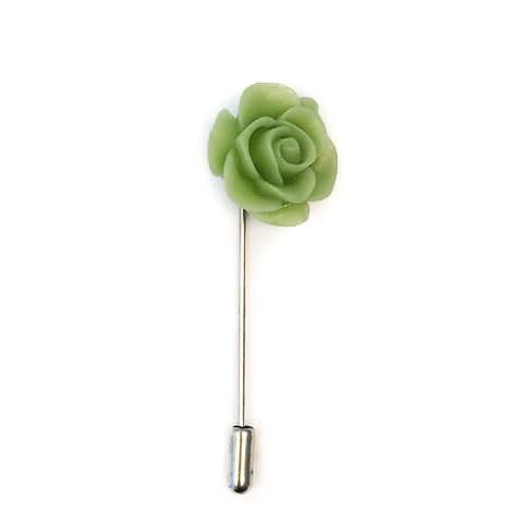 Flower Lapel Pin | Jade Floral Lapel Pin | Matte Finish Lapel Pin | Hand Made in USA-Lapel Pin-Sterling-and-Burke